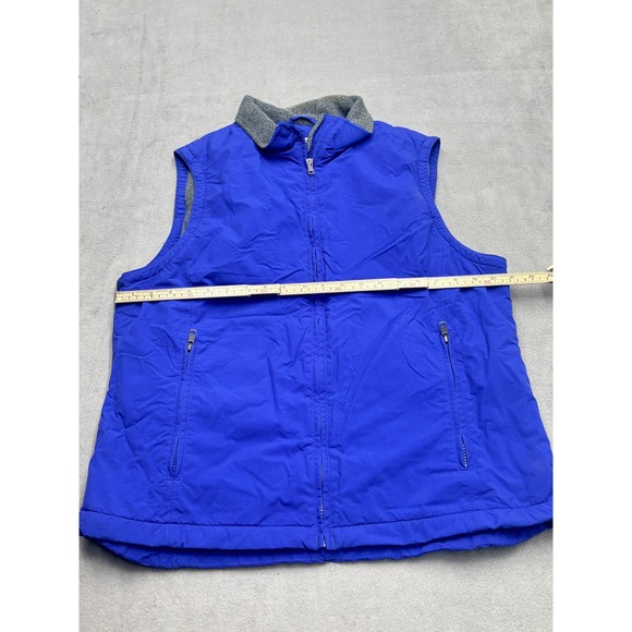LL Bean Womens Large Blue Fleece Lined Full Zip Vest Pockets 0 WY09 Regular - Picture 3 of 6